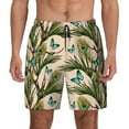 thumbnail image 2 of Picia Butterflies And Peacock Feathers pattern Mens Swim Trunks with Compression Liner Stretch Beach Shorts Quick Dry with Zipper Pockets No-Chafing Board Shorts-Small, 2 of 9
