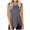 Gray, variant on QUINDOS Womens Tops Summer Ribbed Khaki Fashion Casual Solid Vest Round-Neck Loose Sleeveless T-shirt Pullover Tops Womens Tank Tops