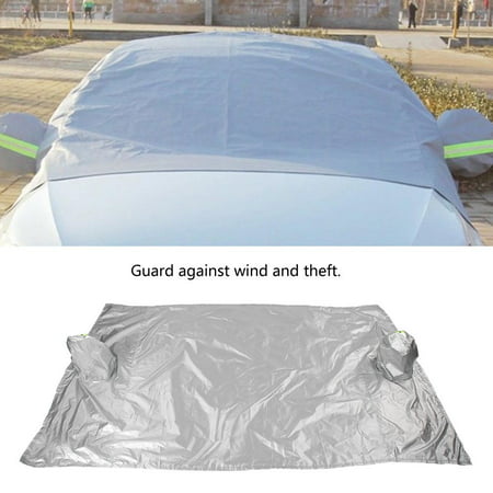 Yosoo Silver  Car Cover Car Snow Shield Cover Sun Shade Protector Ice Rain Dust Frost Guard Waterproof with Storage