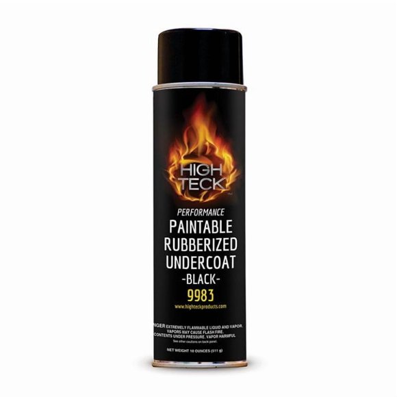 High Teck 9983 Black Paintable Rubberized Undercoating, 15 oz, Aerosol Can Black