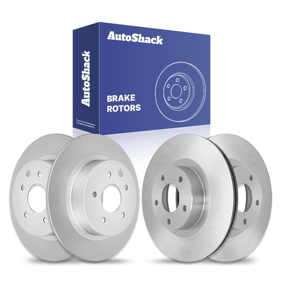 AutoShack Front Vented & Rear Solid Brake Rotors 4-PC Set Replacement for 2002-2006 Nissan Altima