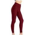 thumbnail image 1 of Gibobby Pantalon yoga mujer Pantalones altos elásticos de bolsillo para mujer, pantalones de Yoga ajustados y sudorosos a la moda para levantar la c(Vino,XL), 1 of 5