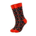 thumbnail image 2 of Outfmvch Fuzzy Warm Socks Women Crew Fluffy Fuzzy Valentine's Day Fuzzy Socks For Women Heart Print Cozy Fluffy Warm Slipper Cloud Socks Thick Home Sleeping Winter Socks Watermelon Red 6 One Size, 2 of 5