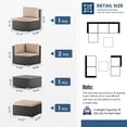 thumbnail image 3 of SOLAURA 5-Piece Outdoor Patio Furniture Sofa Set, Rattan Wicker Sectional Sofa with Ottoman, Glass Coffee Table & Cushions, Outdoor Conversation Set for Backyard, Garden, Porch, Brown, 3 of 9