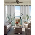 thumbnail image 6 of Teal Eucalyptus Leaves Kitchen Curtains Watercolor Vase Birds Cafe Short Curtains for Bathroom Blackout Window Curtain Grommet Small Window Treatment Tier Drapes for Bedroom Living Room 42"x45"x2, 6 of 9