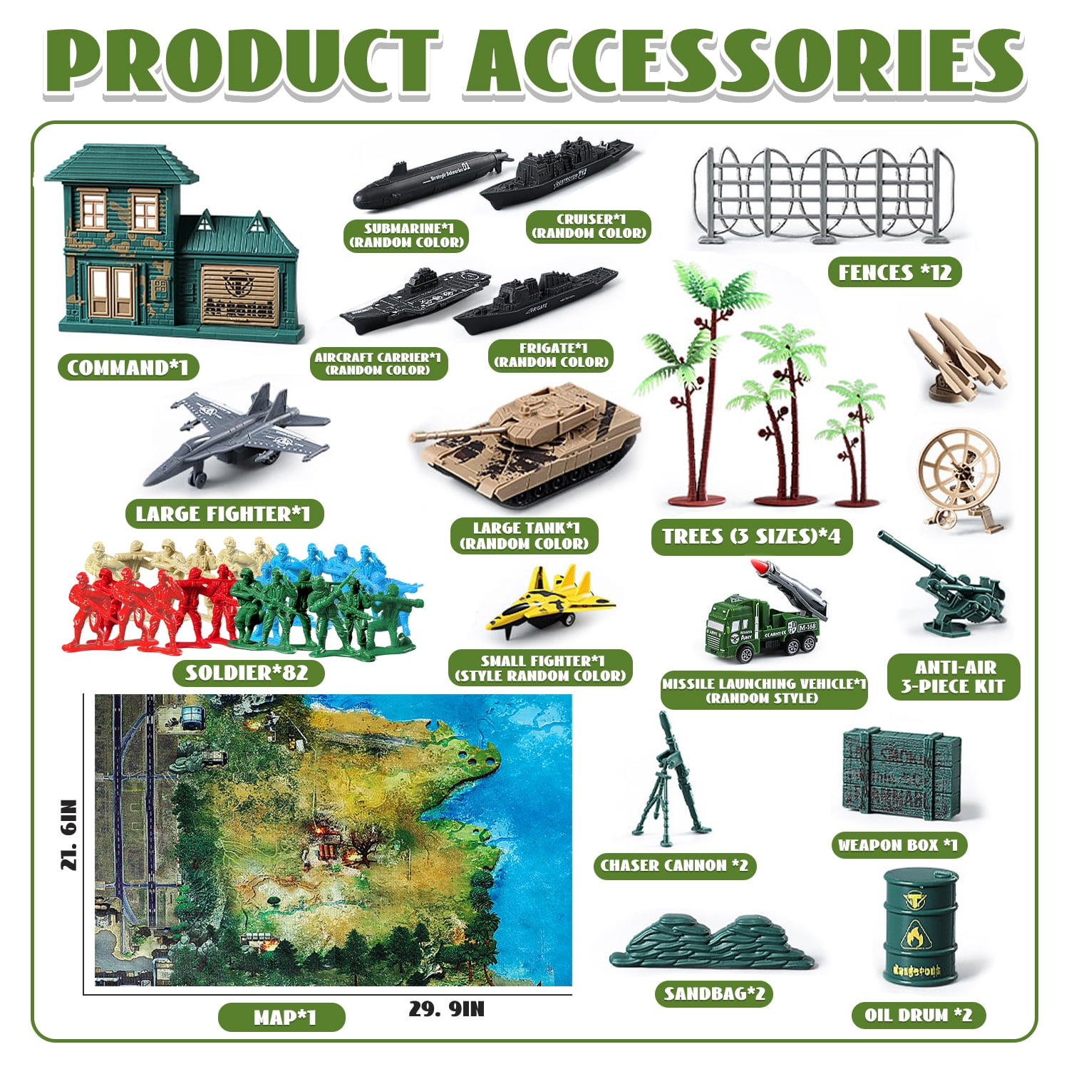 120 Pcs Army Men Toys, Toy Soldiers for Boys, Plastic Action Figures, Soldier Military Playset, Gift for Boy