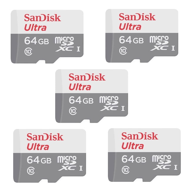 Tarjeta de memoria SanDisk Ultra 64GB microSDXC con adaptador SD x5