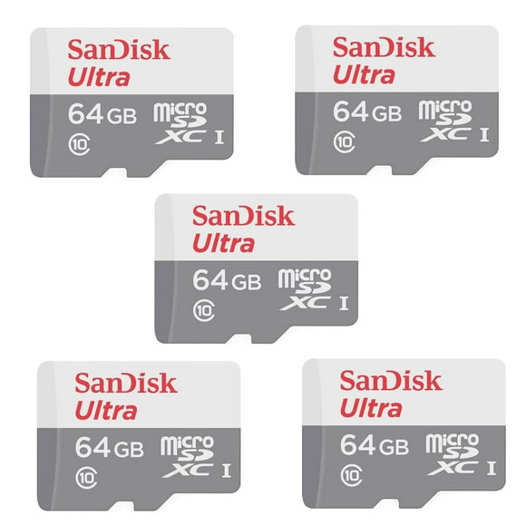 Tarjeta de memoria SanDisk Ultra 64GB microSDXC con adaptador SD x5