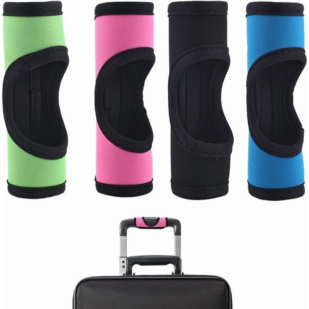 4 fundas para asas de equipaje de 15 x 14 cm, etiquetas identificadoras de colores variados, fundas de agarre desmontables para maletas, fundas de poliéster con diseño hueco.