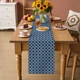 thumbnail image 2 of Navy Blue Morocco Table Runner 72 Inches, Modern Abstract Classic Geometric Bed Runner Dresser Scarves Tabletop for Indoor Outdoor Parties/Ceremony/Banquet, 16" x 72", 2 of 9