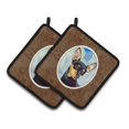 thumbnail image 1 of Carolines Treasures 7073PTHD Min Pin Noir & Beige Paire de Supports de Pot, 1 of 3