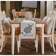 thumbnail image 3 of Easter Table Runner - Premium Double-Layer Cotton Linen Fabric, Hand Embroidered Bunny Design (Front) & Black White Plaid (Back) - Kitchen Dining Room Home Party Decoration, 3 of 10