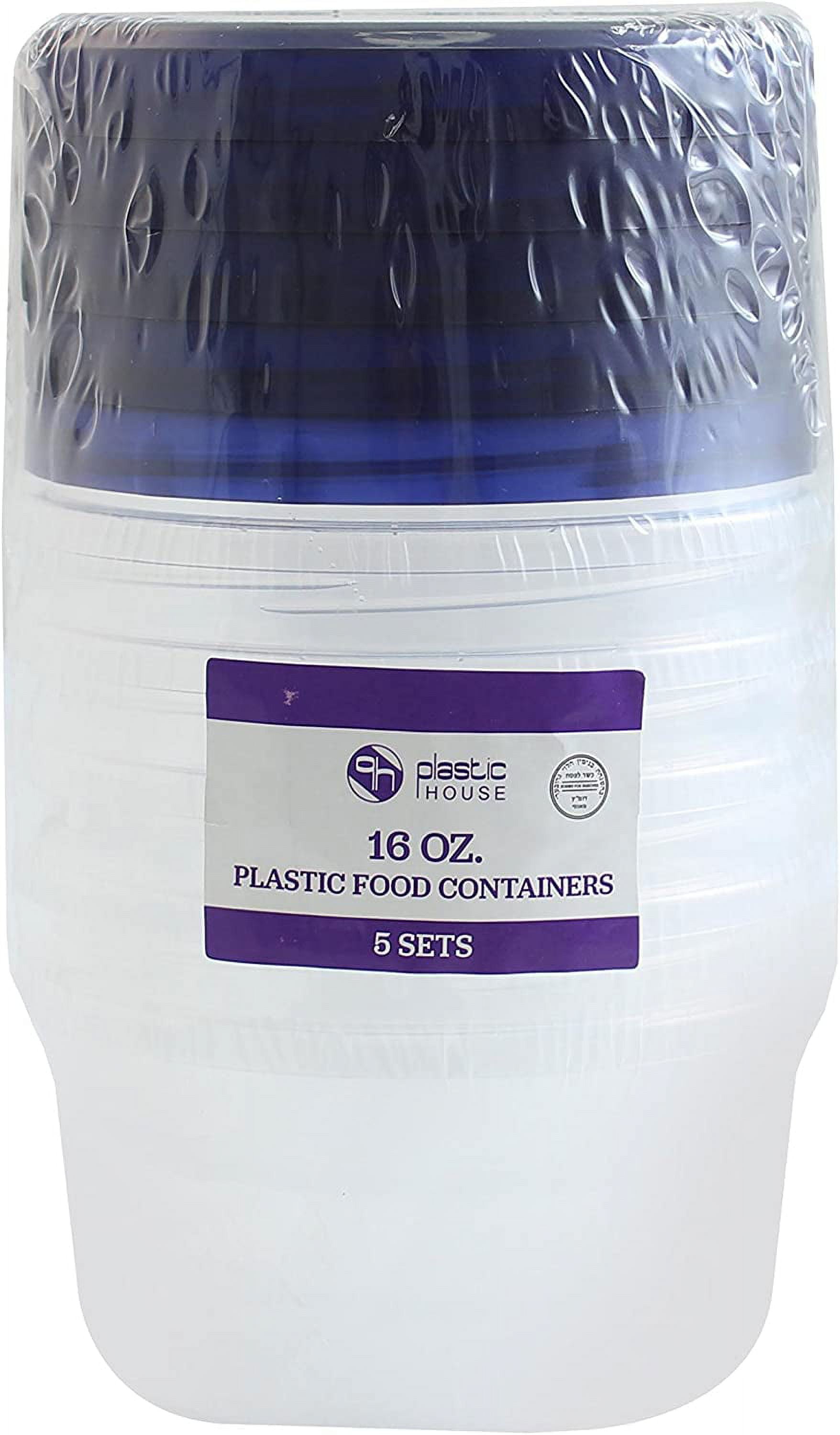 Next Level Stuff Plastic Lid Seal Food Containers, Set of 5, 6 Pack