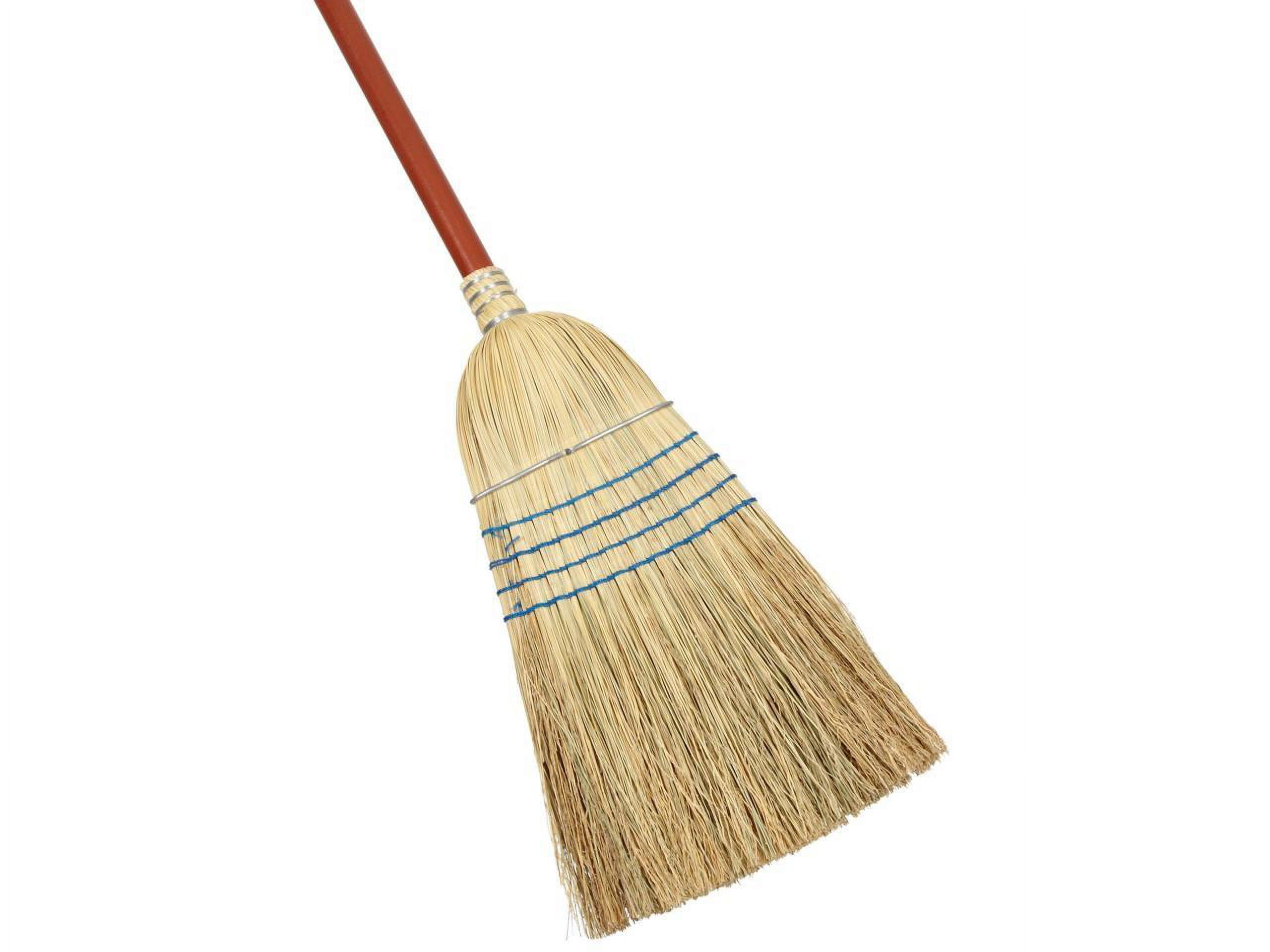 Rubbermaid Commercial Products Heavy Duty Corn Broom, 1-1/8" Wood Handle, Warehouse & Industrial Cleaning, Blue