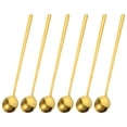 thumbnail image 1 of Uxcell 6Pack 7" Cucharita de Acero Inoxidable de Mango Largo para Revolver, Dorado, 1 of 7