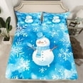thumbnail image 2 of Castle Fairy Cartoon Christmas Snowman 4pcs Bed Sheets for Boys Girls,Happy New Year Snowflakes King Sheets,Abstract Gradient Blue Super Cozy Sheet Set,Ultra Soft Home Decor, 2 of 7