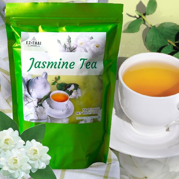 Jasmine Tea Leaves Assam 100 Bags 200grams - Loose Leaf Tea, Black Tea Scented with Jasmine Blossoms