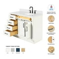 thumbnail image 2 of Ariel Hepburn 43 In. Right Offset Oval Sink Vanity With White Quartz Countertop In White, 2 of 10