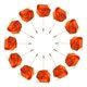 thumbnail image 1 of Ramilletes De Rosa Con Alfileres Unique Bargains 12 Pcs Naranja 2 x 3.5 pulgadas, 1 of 5