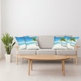 thumbnail image 4 of Ambesonne Landscape Throw Pillow Cover 4 Pack, Sea Ocean Palm Trees, 16", Sky Blue Green and White, 4 of 5