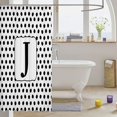 thumbnail image 3 of Manfei Aesthetic Dot Initial J Shower Curtain 72Wx72L,Modern Artwork Bathroom Curtain,White Black, 3 of 5