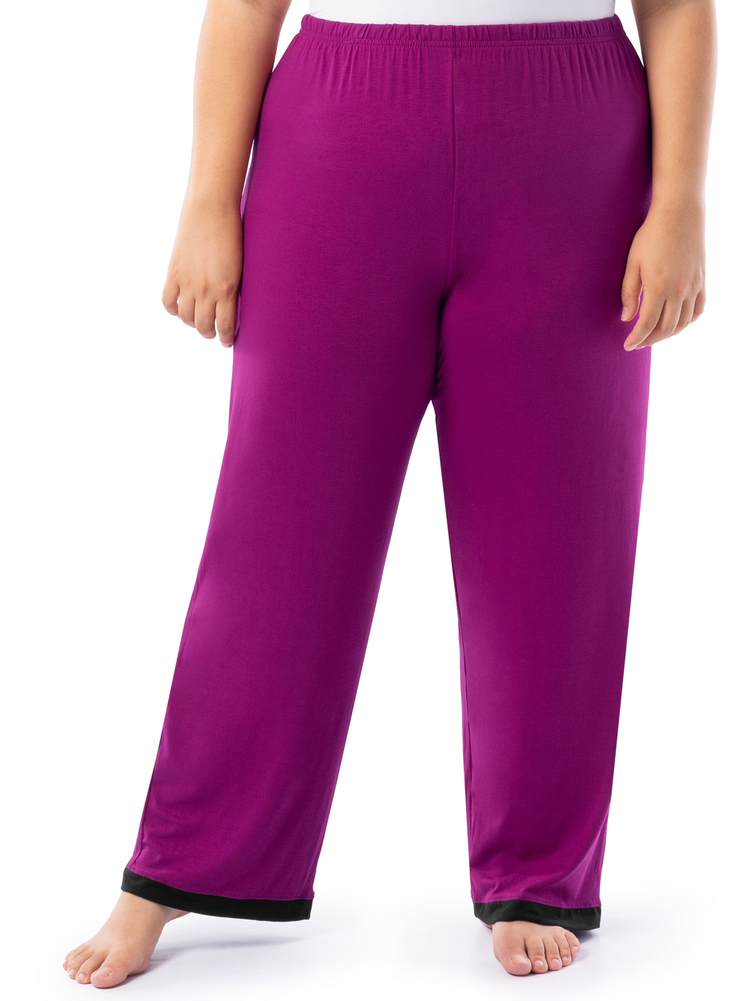 Fruit of the Loom Women's Soft & Breathable V-Neck Short Sleeve Top & Pajama Pant Set, Sizes S-4X