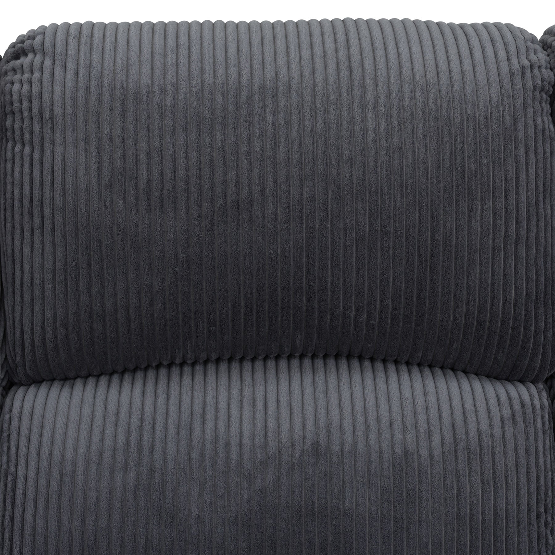 Hommoo Corduroy Manual Recliner Chairs for Living Room & Home Theater, Reclining Lounge Chair 160° Recline, Dark Grey