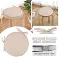 thumbnail image 2 of Mohdy 15" Washable Chair Pad,indoor/Outdoor Chair Pads,Round Seat Chair Pad,Round Cushions for Outdoor Furniture,Small Soft Sponge Seat Cushion,anti Slip Round Stool Cushion,White with Ties, 2 of 7
