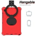 thumbnail image 6 of Decase Kids Friendly Tablet Shell for Samsung Galaxy Tab A8 10.5 inch 2022 Model SM-X200/X205/X207,Rugged Shockproof Hybrid Armor Cover With Shoulder Strap / 360° Rotating Kickstand, Red, 6 of 9
