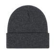 thumbnail image 2 of Winter Unisex Knitted Hat Stretchy Folded Brim Thickened Solid Color Ear Warm Daily Wear Cap Outdoor Skiing Skating Headwear, 2 of 8