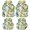 Lemon Yellow, variant on Blue Leaf Car Floor Mats 4 Pieces, Front & Rear Auto Carpet Mats Full Set with Rubber Backing, Watercolor Country Plant Monochrome Branch Universal All Weather Car Floor Protectors for SUV Truck Van