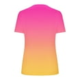 thumbnail image 3 of Hvyesh Plus Size Tops for Women Summer Tie Dye Gradient Tops V-Neck Short Sleeve Oversized T Shirts Casual Blouses Rebajas, 3 of 5