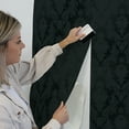 thumbnail image 4 of Tempaper Textured Damask Black Peel and Stick Damask Wallpaper, 20.5" x 16.5', 4 of 8