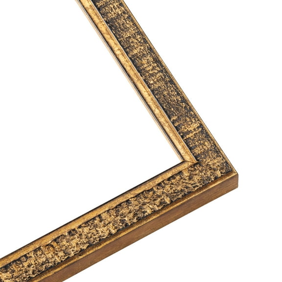 8x16 Gold Picture Frame Distressed Solid Pine Wood Picture Frame Width 0.75 Inches | Interior Frame