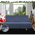 thumbnail image 2 of Easy-Going Futon Reversible Sofa Slipcover Water Resistant Couch Cover(Futon, Dark Blue/Light Blue), 2 of 8
