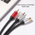 thumbnail image 6 of Naierhg Audio Splitter Cable Portable Clear Sound Stable Signal 28cm 1 RCA Female to 2 Male AUX Audio Cord Black, 6 of 7