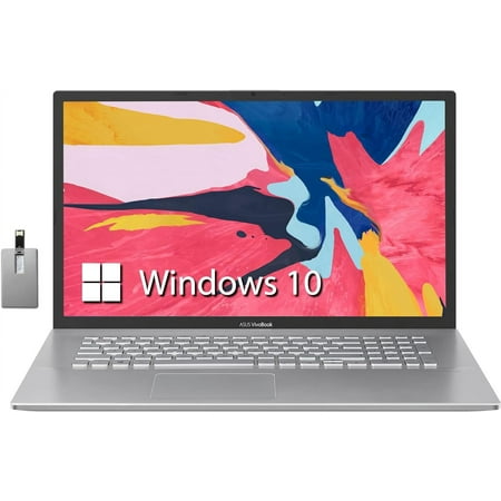 Restored ASUS VivoBook 17 K712EA 17.3'' FHD Laptop, Intel Core i5-1135G7, 16GB RAM, 512GB PCIe SSD, ‎Intel UHD Graphics, Backlit Keyboard, Wi-Fi 6, Windows 10 Home, Silver, 32GB Snow Bell USB Card (Refurbished)