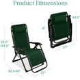 thumbnail image 2 of HYJY Oversized Zero Gravity Chair, Folding Outdoor Patio Recliner, XL Anti Gravity Lounger w/Removable Cushion, Cup Holder, Side Tray, 350lb Capacity - Forest Green, 2 of 8