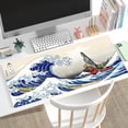 thumbnail image 3 of Extended Gaming Mouse Pad, Large Mouse Mat Desk Pad, Big Computer Keyboard Mousepad, 3mm Thick Long Non-Slip Rubber Base, 31.5 X 11.8 Inch (Gaming Great Wave Off Kanagawa), 3 of 7