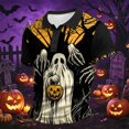 thumbnail image 6 of IAJDKMEK Halloween Men's Short Sleeve Polo Shirt - Collared Knit Shirt Breathable Summer Shirt for Holiday Wear, Daily, Golf Shirt & Costume,Yellow S, 6 of 7
