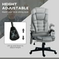 thumbnail image 4 of 6-Point Vibrating Massage Office Chair with Lumbar Heat, Adjustable Height Executive Desk Chair, Gray High-Back Ergonomic Computer Chair, 4 of 9