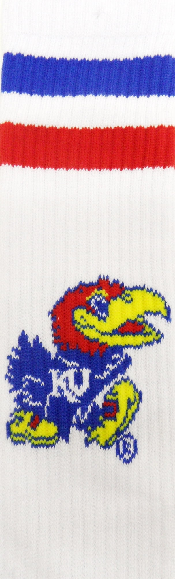Kansas Jayhawks White Tube Sock - Donegal Bay - Unisex - One Size - Knee-High