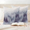 thumbnail image 3 of Retro Foggy Forest Outdoor Waterproof Pillow Covers, Farmhouse Mountains Trees Landscape Decorative Square Throw Pillowcase Sofa Cushion Sham for Patio/Couch/Chair, 26"x26" 2 Pack, 3 of 8