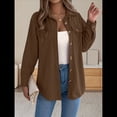 thumbnail image 4 of Camisa de Punto para Mujer, de Otoño, de Corta, de , de Larga, con Botones Café M, 4 of 9