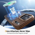 thumbnail image 4 of Funda para teléfono DOMAVER iPhone 17 Pro Max 3 en 1 magnética, marrón, 4 of 9