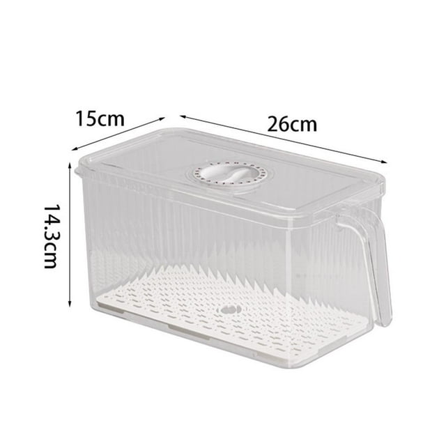 Food Containers for Refrigerator Freezer Food Organizer Drawer with Lid & Handle