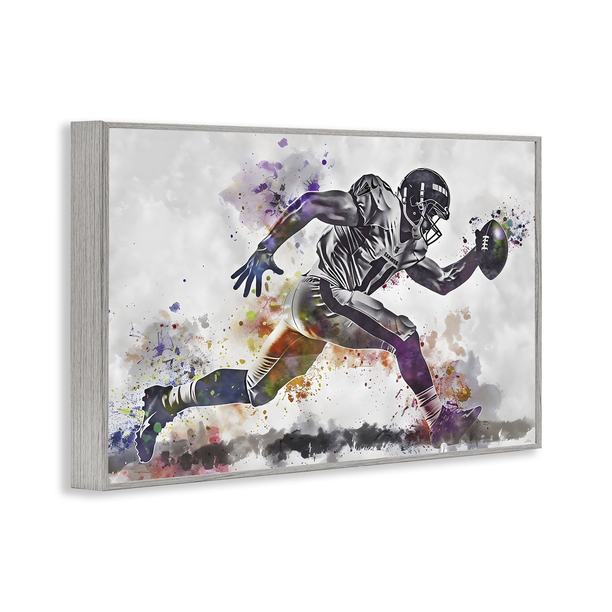 Stupell Industries Endurance Football Sprint Gray Framed Giclee Art, design by Creative Studio