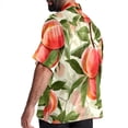 thumbnail image 3 of Peach Men's Short Sleeve Beach Shirts, Casual Button Down Poplin Printed Summer Tops - Unisex, 3 of 6
