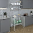 thumbnail image 6 of 36" Long x 30" Deep" Stainless Steel Work Table With 18" Wide Double Tier Overshelf | Metal Kitchen Prep Table & Shelving Combo, 6 of 9
