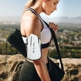 thumbnail image 4 of Hukapapa Montar al aire libre manga del brazo fitness muñeca bolsa de tela Oxford deportes correr teléfono móvil brazo bolsa blanco, 4 of 6
